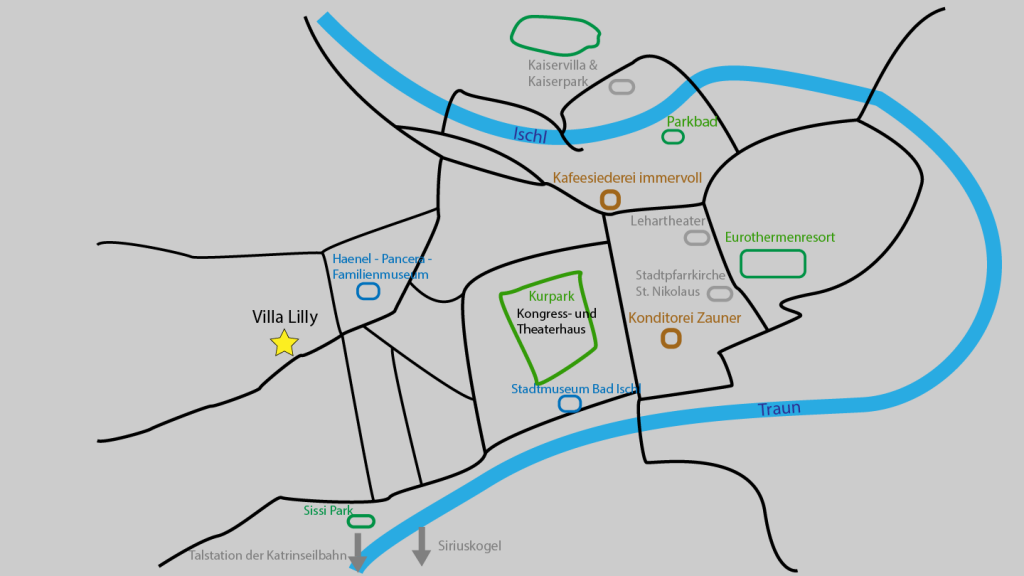 Karte von Bad Ischl mit Sehenswürdigkeiten